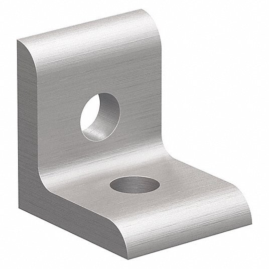 14063 2 HOLE INSIDE CORNER BRACKET 28X28 TAB6 DIE CAST ZINC PC ALUMINUM COLOR