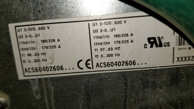 ACS60402606 — ACS600 инвертор 180/226A