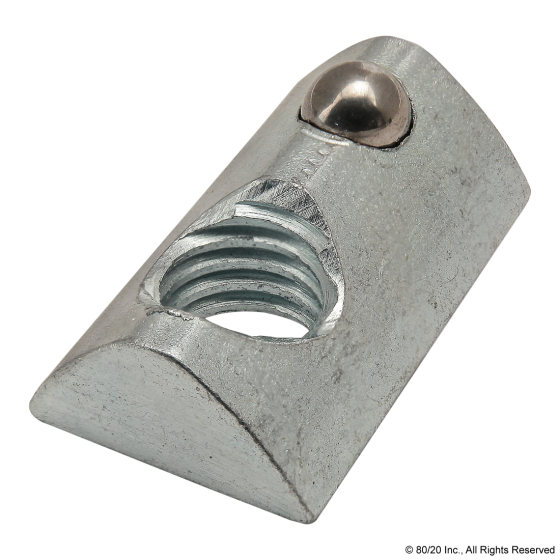 13016 ROLL IN T-NUT W/ BALL SPRING M8 SLOT8 SS