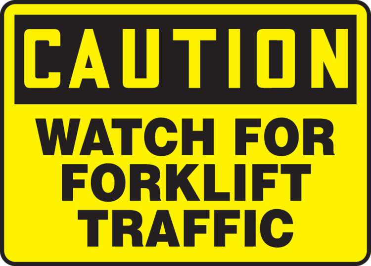 ACCUFORM SIGNS MVHR631VA Предупредительный знак (Caution) Знак «CAUTION — WATCH FOR FORKLIFT TRAFFIC», алюминий, 7
