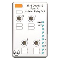 1738-OW4M12AC 24VDC 4 RELAY N.O. OUTPUTS WITH AC M12 CONNECTORS 1738-OW4M12AC 24V DC 4 релейных выхода N.O. с AC M12 разъёмами