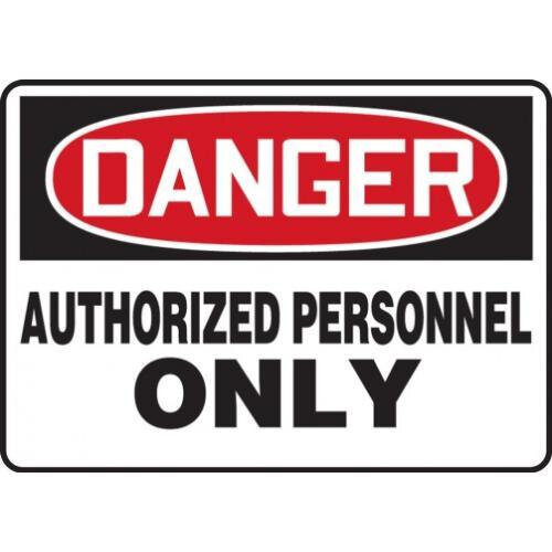 ACCUFORM SIGNS MADM130VP Знак доступа / Опасность — «DANGER: AUTHORIZED PERSONNEL ONLY» (пластик, 7 x 10 дюймов) Знак «Опасность: Только уполномоченные лица», пластик, 7 x 10