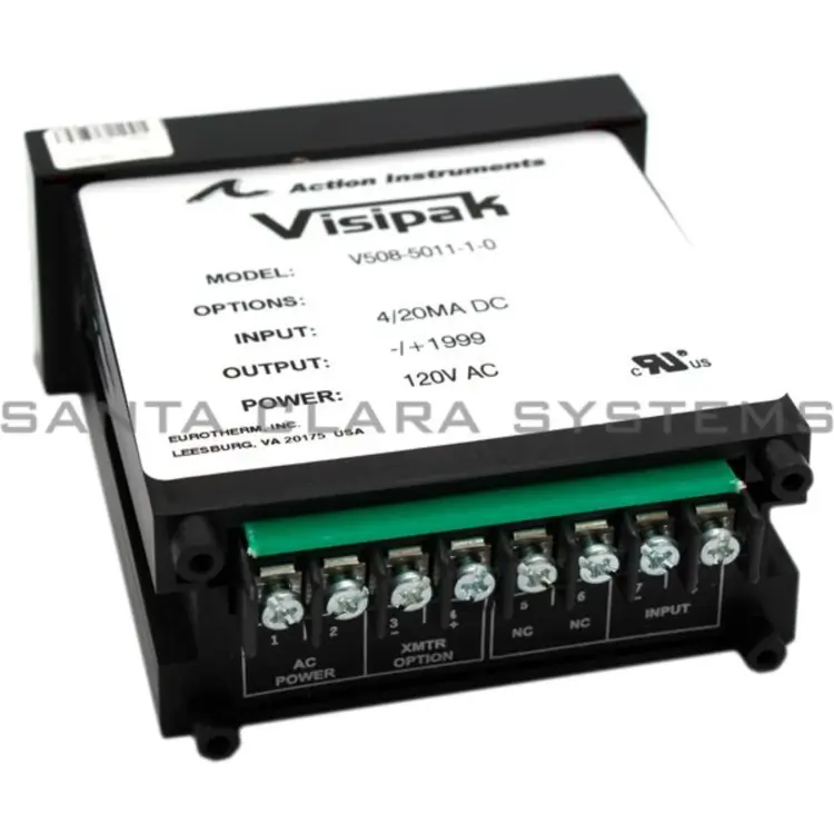VISIPAK V508-5011-1-0G, 1/8 DIN индикатор 4-20 mA, 120 VAC