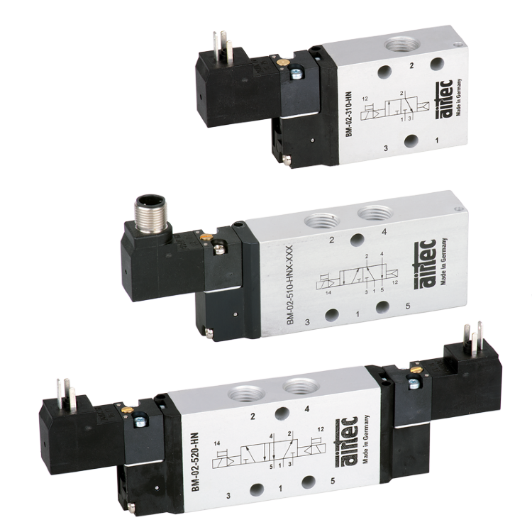 Клапан электромагнитный BM-02-533-HNR-162, 5/3 G1/4 24V DC