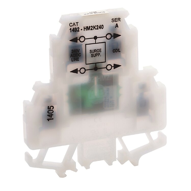 1492-HM2K024 FINGER-SAFE двойной блок защиты от перенапряжения, 24V, белый