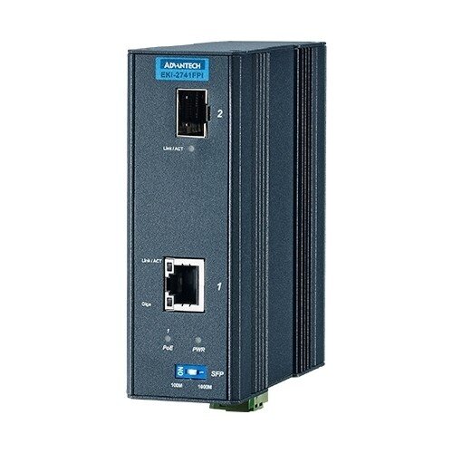 Управляемый DIN‑рейковый коммутатор 8 портов (6×10/100 RJ45, 2×MM оптика SC), модель ESW508-2MC-T