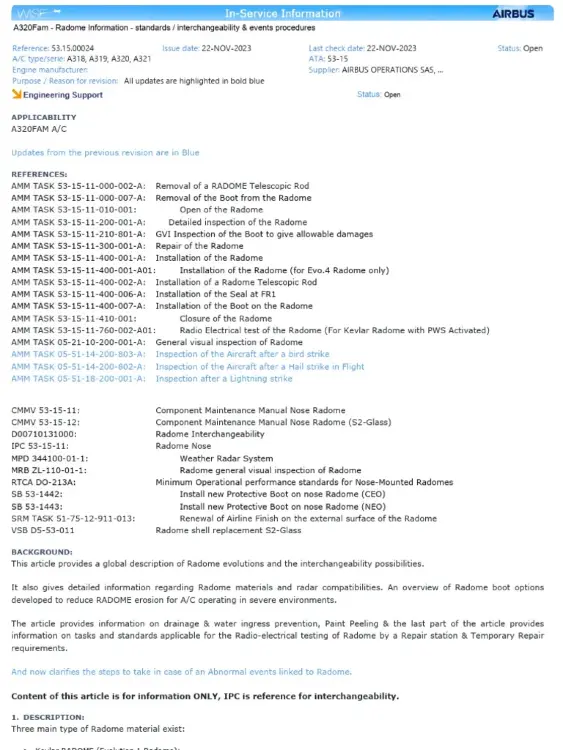 Радарный обтекатель носа D5311047700001